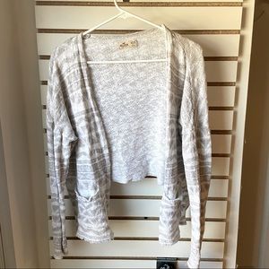 HOLLISTER CARDIGAN WHITE AND GREY